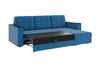 Диван-кровать угловой Атлант велюр синий со спальным местом (сборка на любую сторону)
