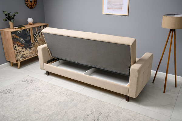 Диван-кровать прямой Эмили ТД 911 велюр светло-бежевый