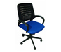 Кресло на колесах Ирис люкс обивка ткань-сетка TW сидушка синий, спинка черный, подлокотники пластик, крестовина пластик, механизм качания 