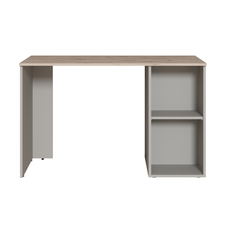 Стол письменный Лайт 12.163 серый шифер, дуб белый exclusive OW D4430, сборка на любую сторону, два варианта сборки тумбы