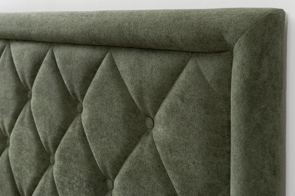 Кровать Марион 140 велюр OCEAN 012 темно-зеленый с ортопедическим основанием и подъемным механизмом (спальное место 140 х 200)