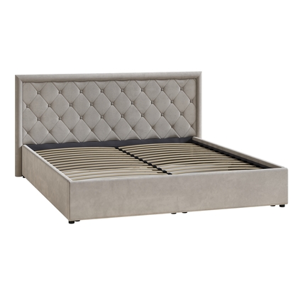 Кровать Марион 180 велюр OCEAN 005 темно-бежевый с ортопедическим основанием и подъемным механизмом (спальное место 180 х 200)