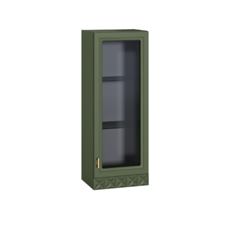 Гостиная Марион композиция 2 дымчатый зеленый K521, олива шагрень AG 1050 ПВХ, белый PE шагрень (собирается на любую сторону)