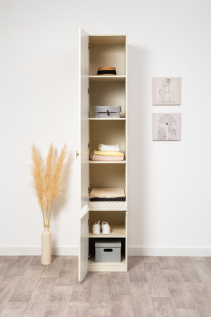 Шкаф-пенал Марион 16.340.01 слоновая кость С341 PE, слоновая кость 6898 ПВХ (собирается на любую сторону)