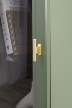 Гостиная Марион композиция 1 дымчатый зеленый K521, олива шагрень AG 1050 ПВХ, белый PE шагрень (собирается на любую сторону)