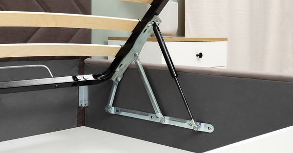 Кровать Милана 180 велюр серо-коричневый с ортопедическим основанием и подъемным механизмом