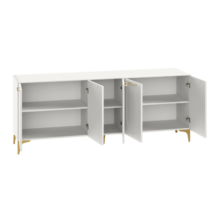 Тумба под ТВ Монтесито 16.66 Белый PE шагрень, белая шагрень 4101 ПВХ