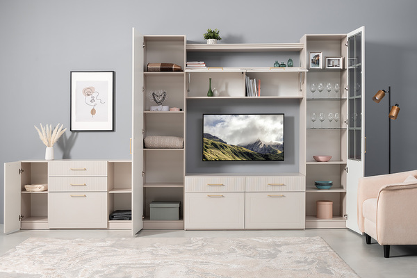 Шкаф навесной Ричфорд 16.328 кашемир 5981 BS, моно керамика D166-2 ПВХ