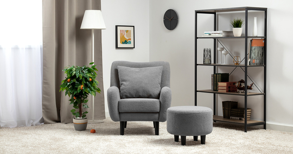 Пуф Шон ТП 273 велюр Romeo 06 серый