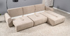 Диван-кровать угловой Тэдди 1502 композиция 3, букле Pique 006 бежевый, модульная система, сборка на любую сторону